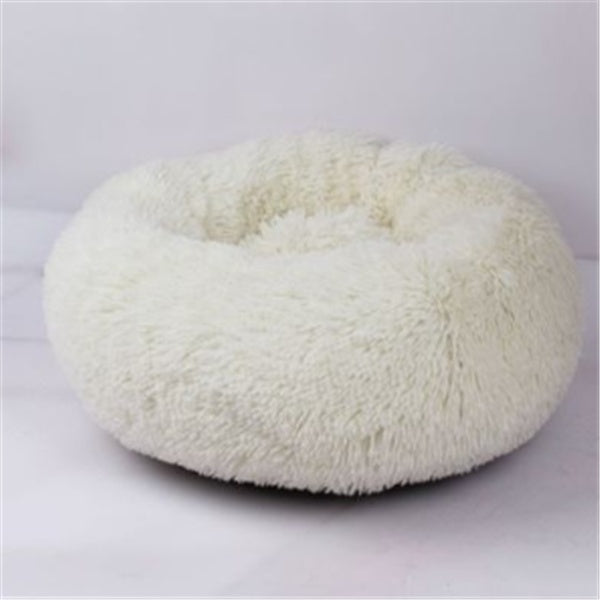 Round Long-Plush Pet Cushion Bed