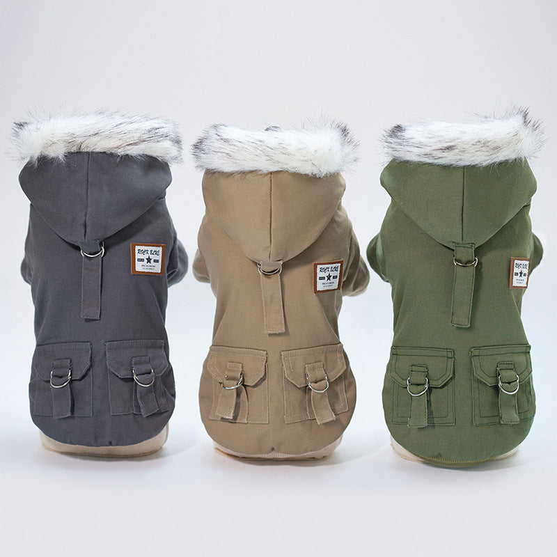 Hooded Cotton Dog Coat