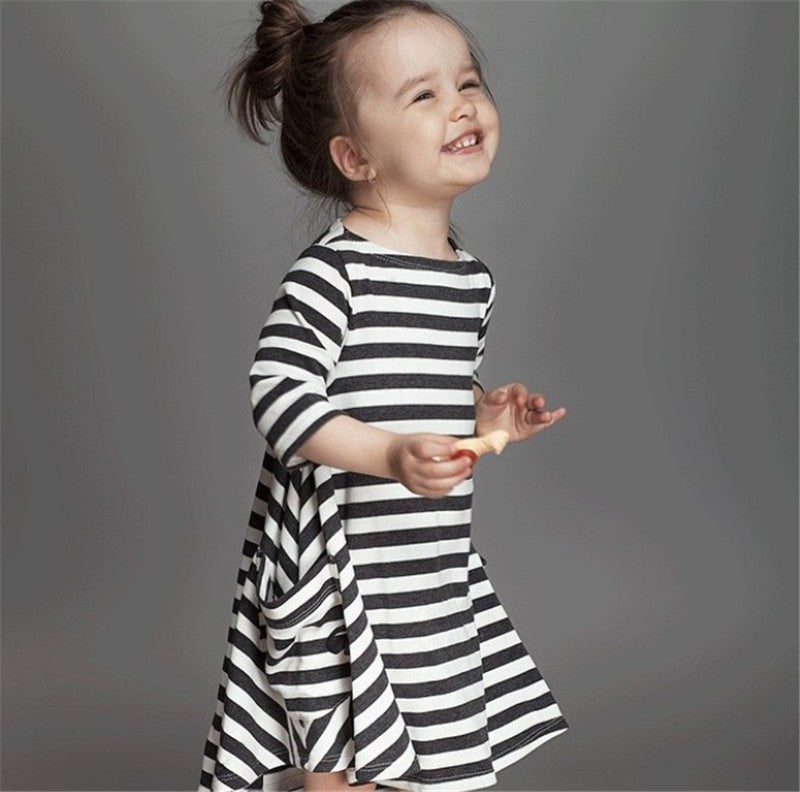 Mother & Daughter Striped Dress Set