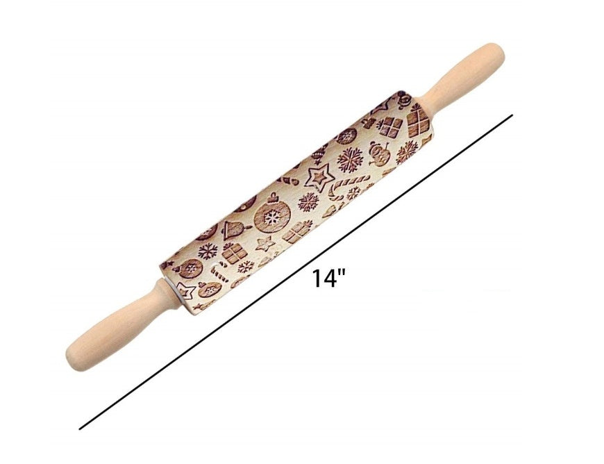 Christmas Embossing Rolling Pin