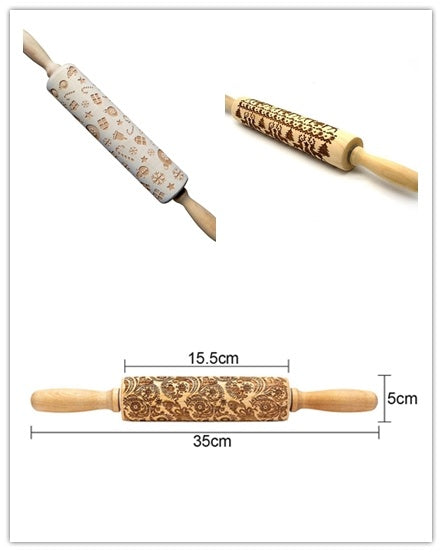 Christmas Embossing Rolling Pin