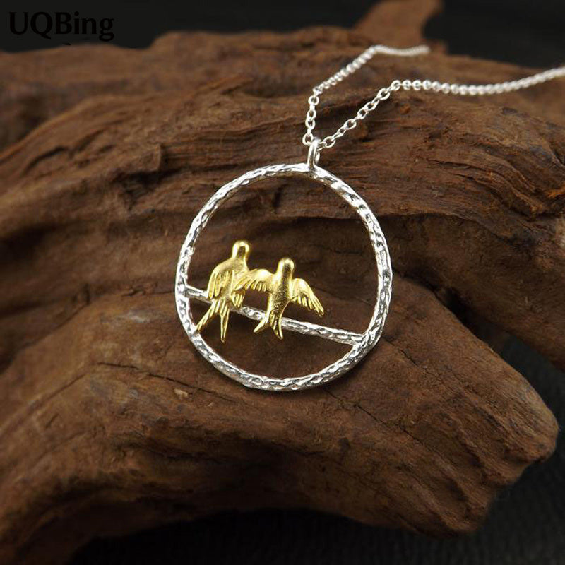 Sterling Silver Bird Pendant Necklace
