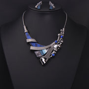 Crystal Geometric Statement Necklace — Bridal & Occasion