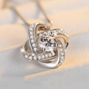 Sterling Silver Heart Zircon Pendant Necklace