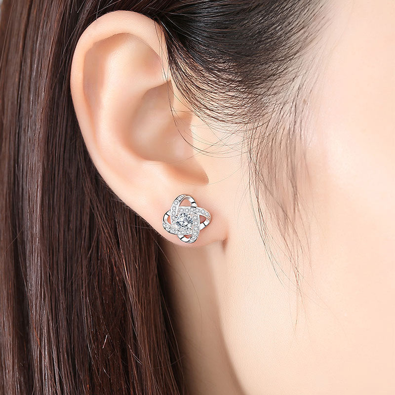 Sterling Silver Heart Zircon Pendant Necklace