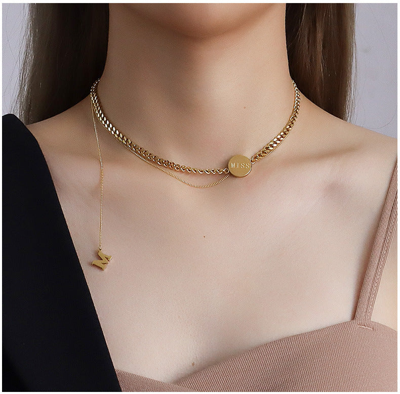 Letter M Pendant Necklace