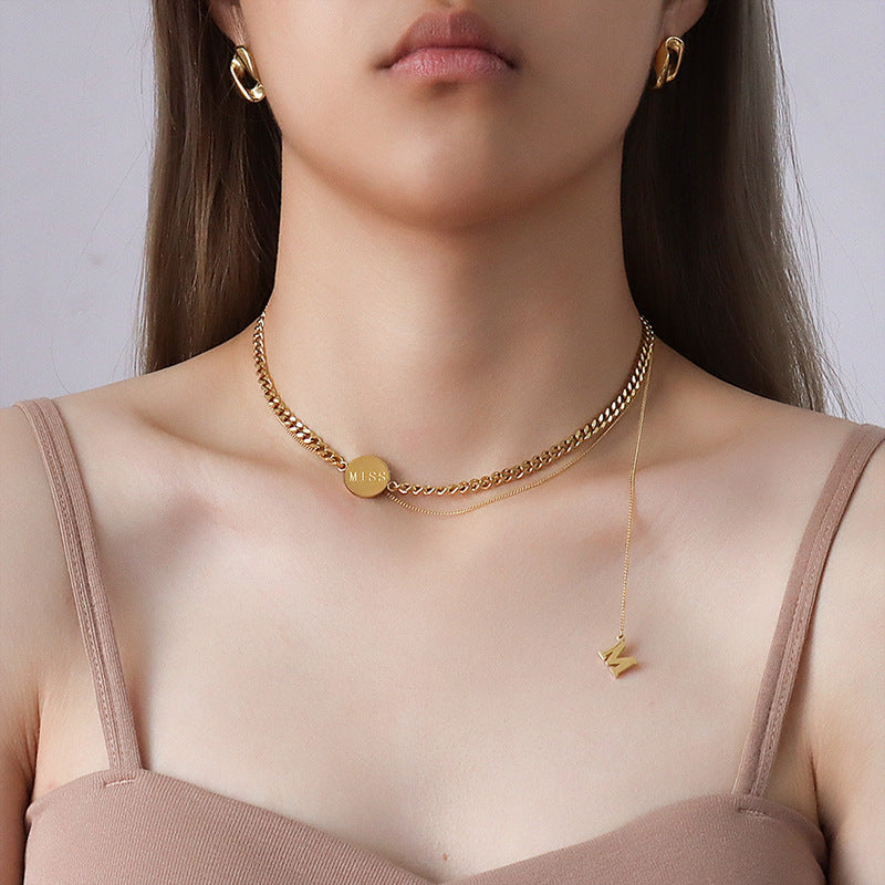 Letter M Pendant Necklace