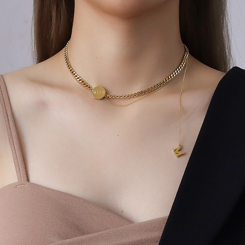 Letter M Pendant Necklace