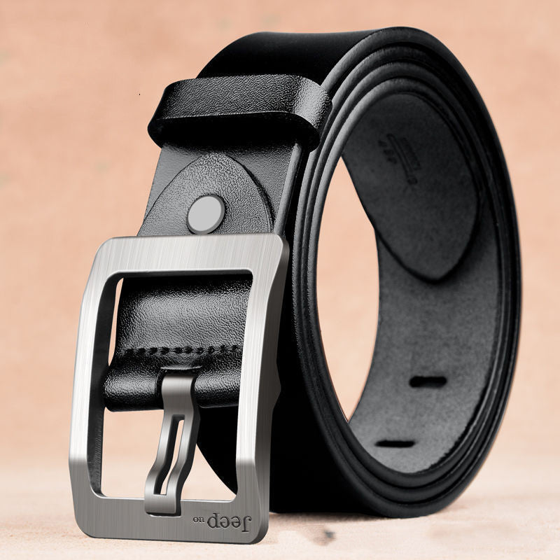 Two-Layer Cowhide Pin-Buckle Belt
