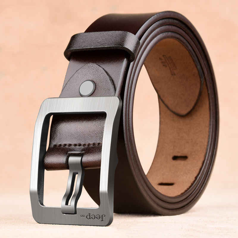 Two-Layer Cowhide Pin-Buckle Belt