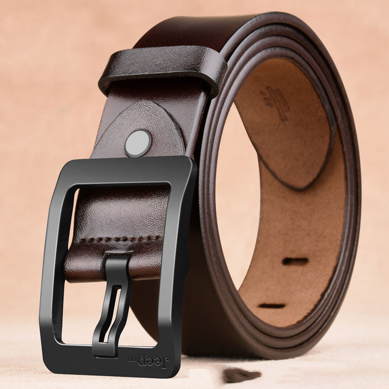 Two-Layer Cowhide Pin-Buckle Belt