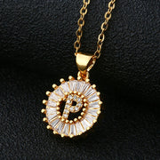 26-Letter Cubic Zircon Pendant Necklace
