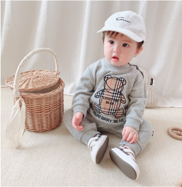 Baby Plaid Bear Romper