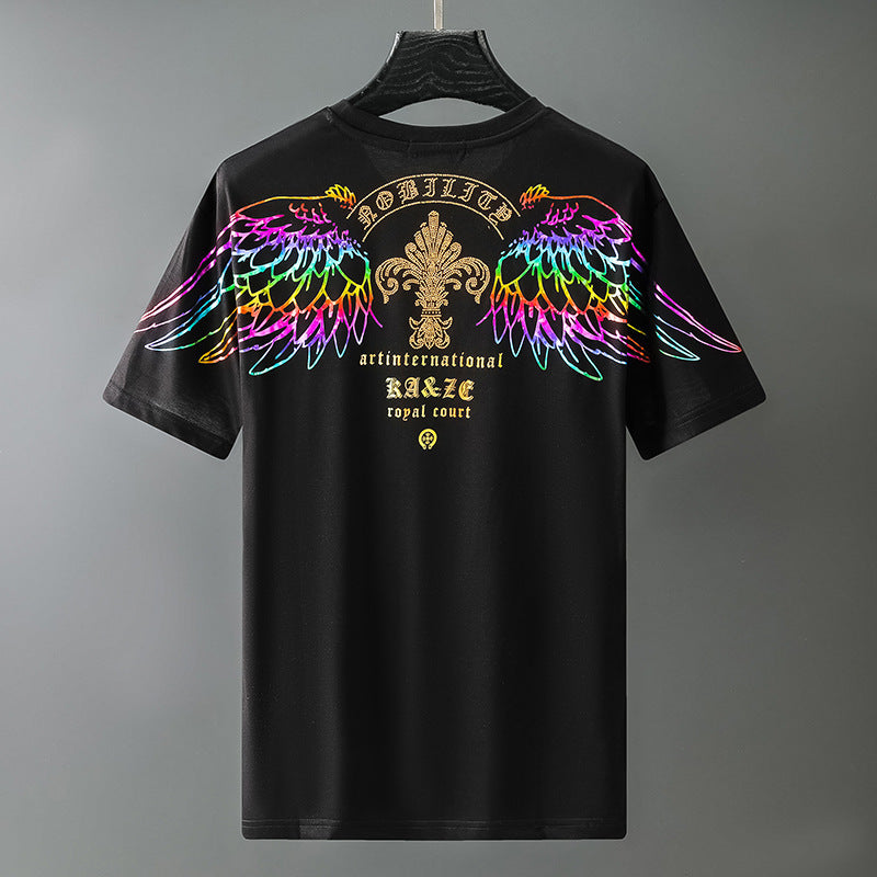 Hot-Stamp Off-Shoulder T-Shirt
