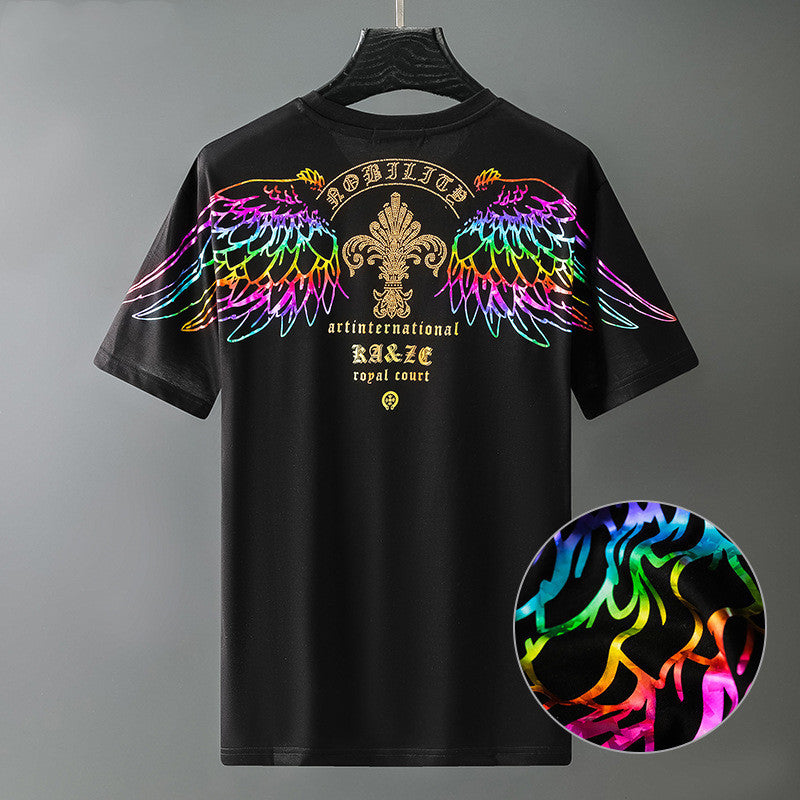 Hot-Stamp Off-Shoulder T-Shirt