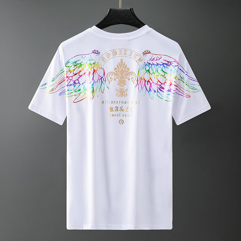 Hot-Stamp Off-Shoulder T-Shirt
