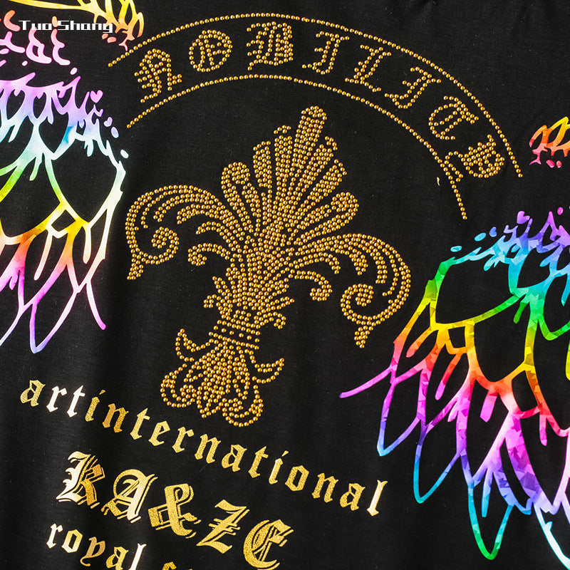 Hot-Stamp Off-Shoulder T-Shirt
