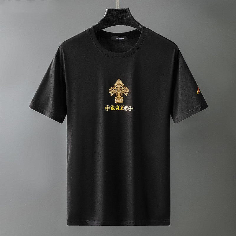 Hot-Stamp Off-Shoulder T-Shirt