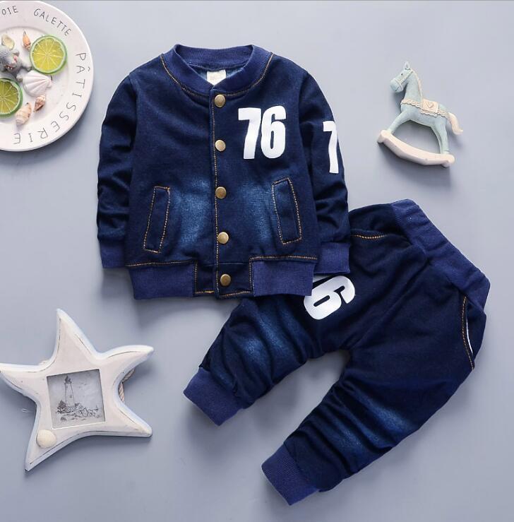 Boys Denim Long Sleeve Suit
