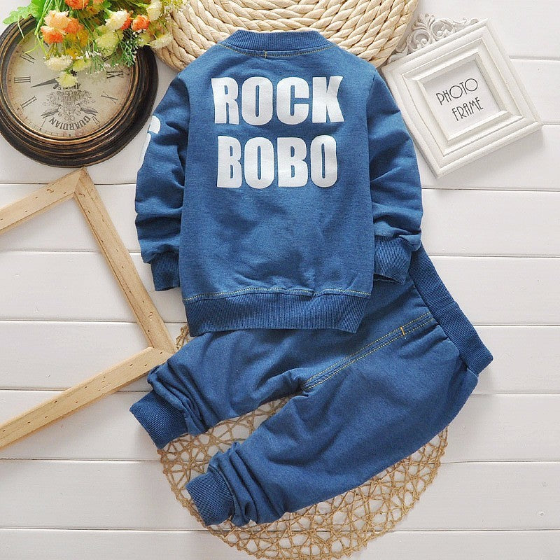 Boys Denim Long Sleeve Suit