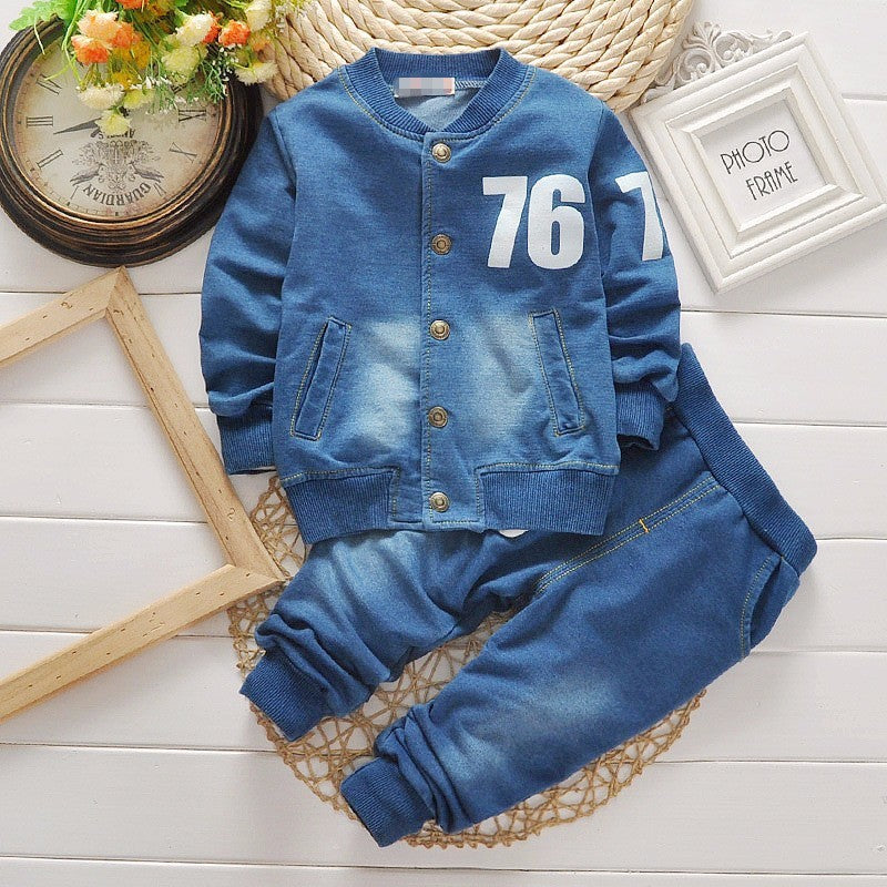Boys Denim Long Sleeve Suit