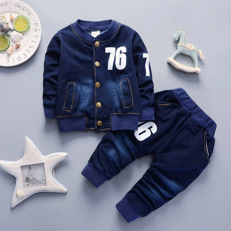 Boys Denim Long Sleeve Suit