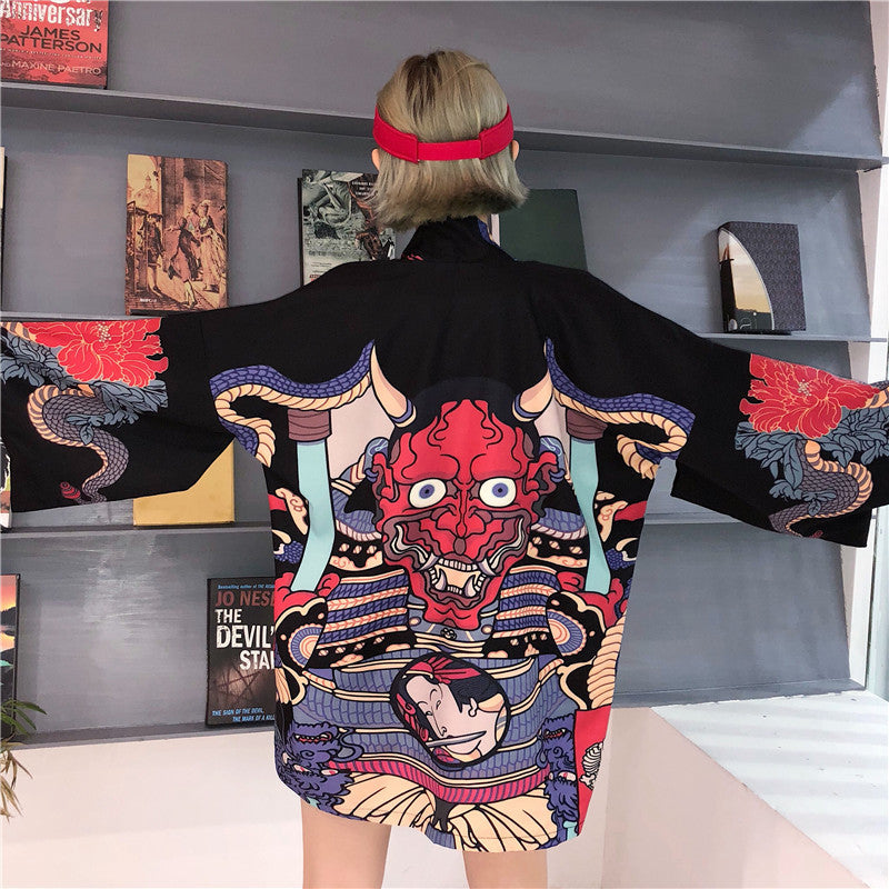Digital Print Kimono Cloak Jacket