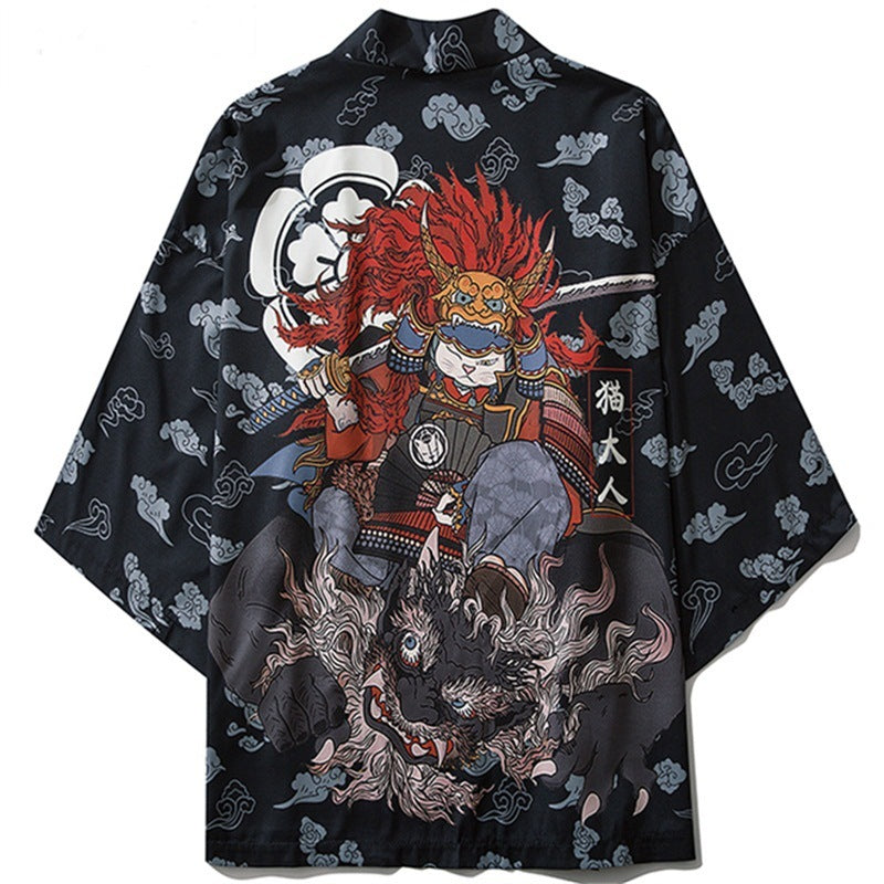 Digital Print Kimono Cloak Jacket