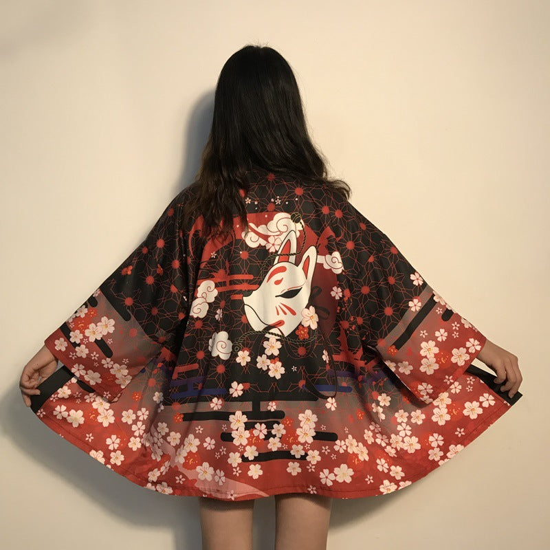 Digital Print Kimono Cloak Jacket