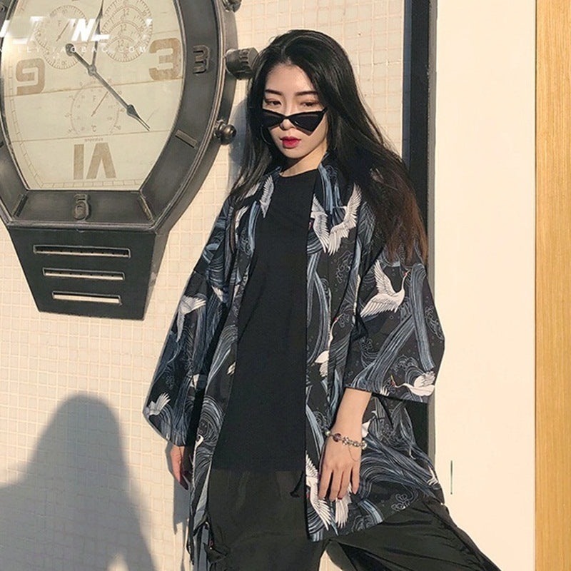 Digital Print Kimono Cloak Jacket