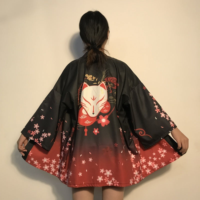 Digital Print Kimono Cloak Jacket