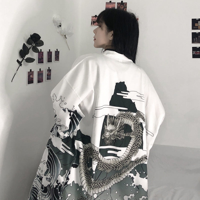 Digital Print Kimono Cloak Jacket