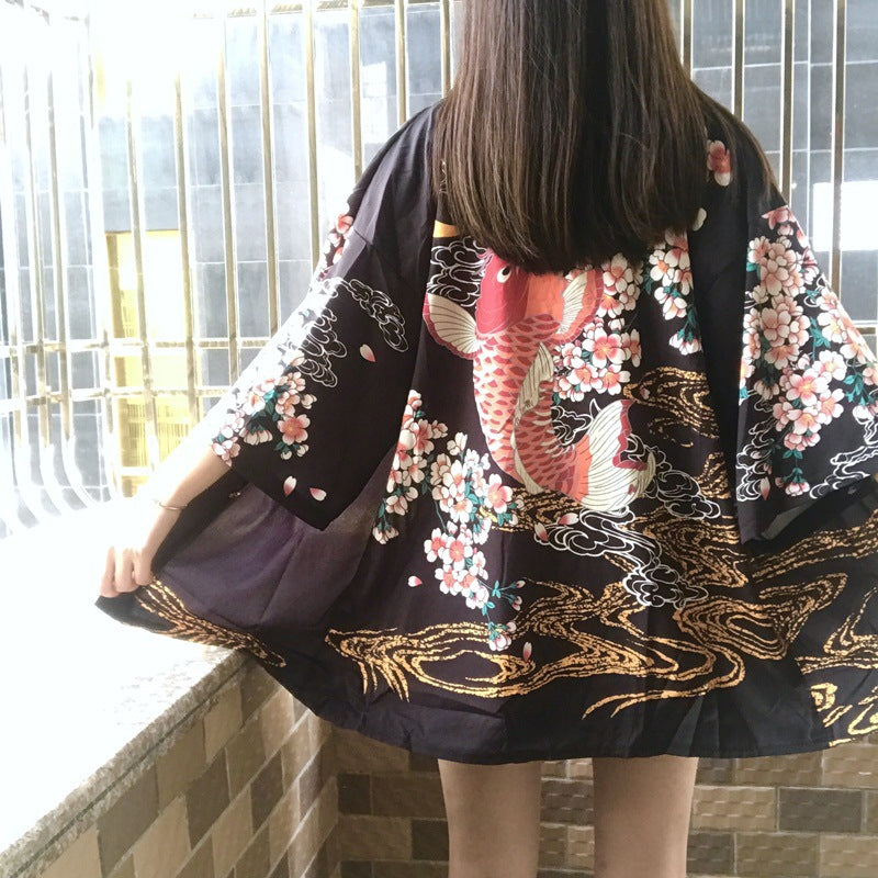Digital Print Kimono Cloak Jacket