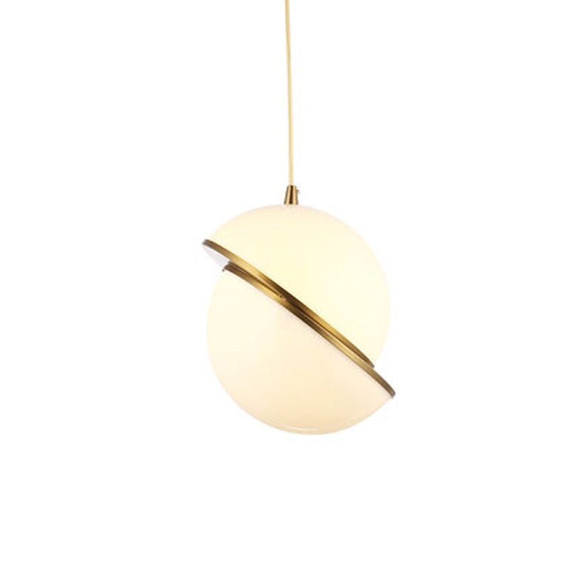 Nordic Pendant Light — White Glass Globe