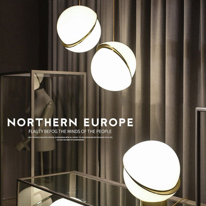 Nordic Pendant Light — White Glass Globe