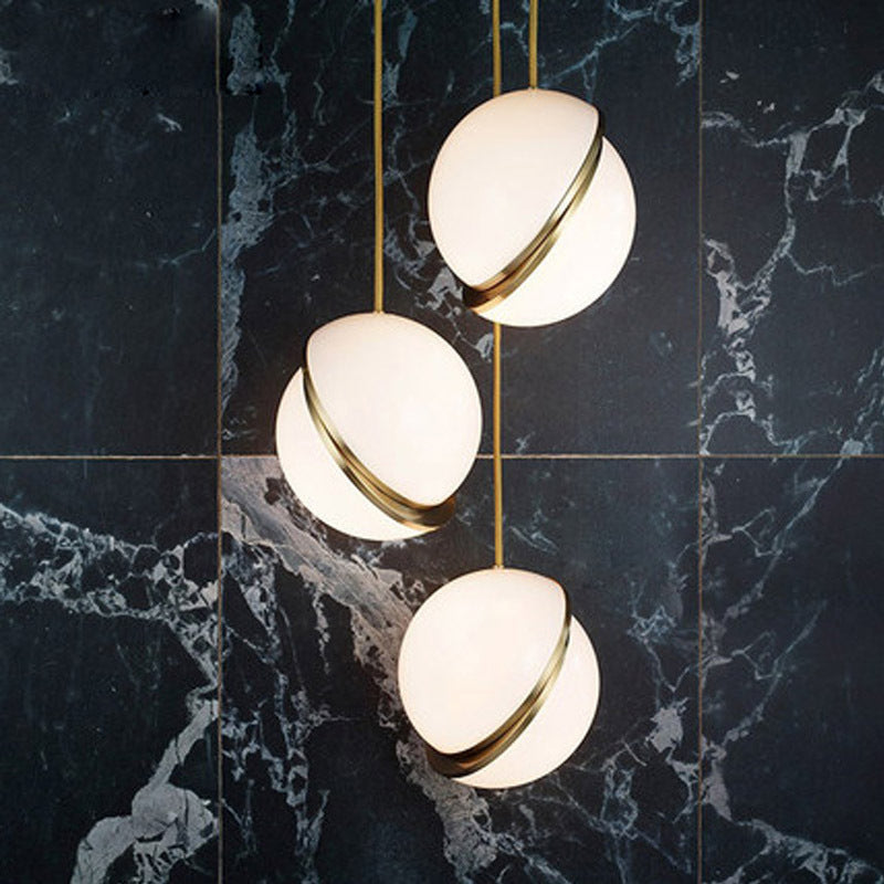 Nordic Pendant Light — White Glass Globe
