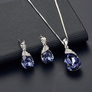 Rhinestone Bridal Necklace and Earrings Set