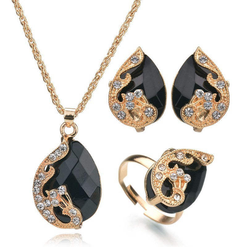 Rhinestone Bridal Necklace and Earrings Set