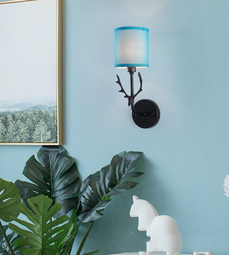 Wrought-Iron Antler Bedside Wall Lamp
