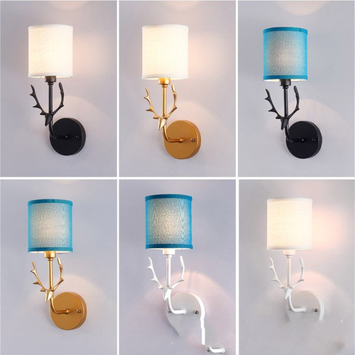 Wrought-Iron Antler Bedside Wall Lamp