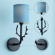 Wrought-Iron Antler Bedside Wall Lamp
