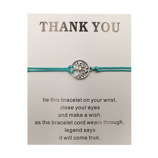 Hand-woven Red Rope Tree of Life Bracelet