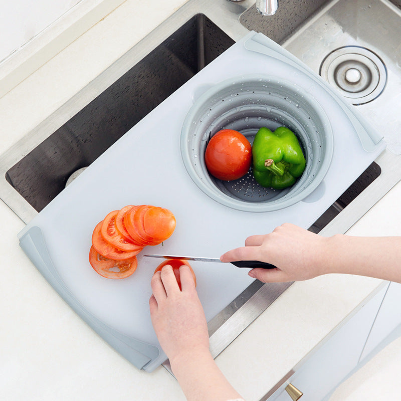 3-in-1 Cutting Board with Drain Basket