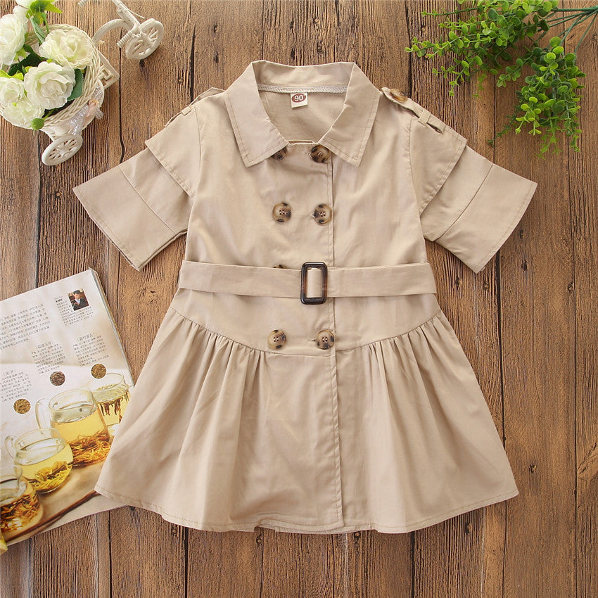 Beige Children's Shirt Dress