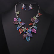 Colorful Leaf Bridal Necklace