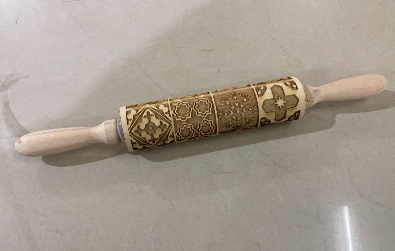 Christmas Embossing Rolling Pin