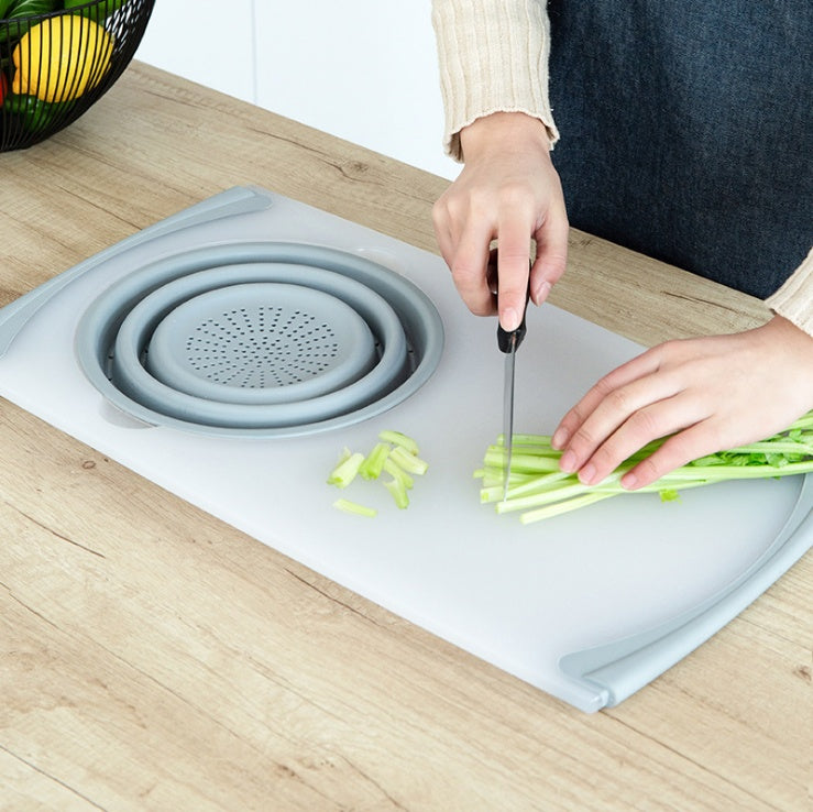 3-in-1 Cutting Board with Drain Basket