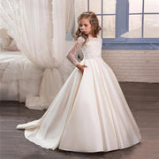 Champagne Long-Sleeve Girl Dress