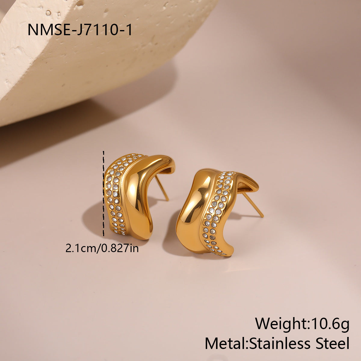 Geometric Diamond Stud Earrings