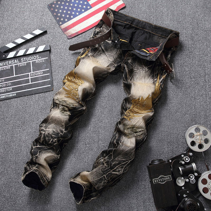 Men's Embroidered Comfort Jeans